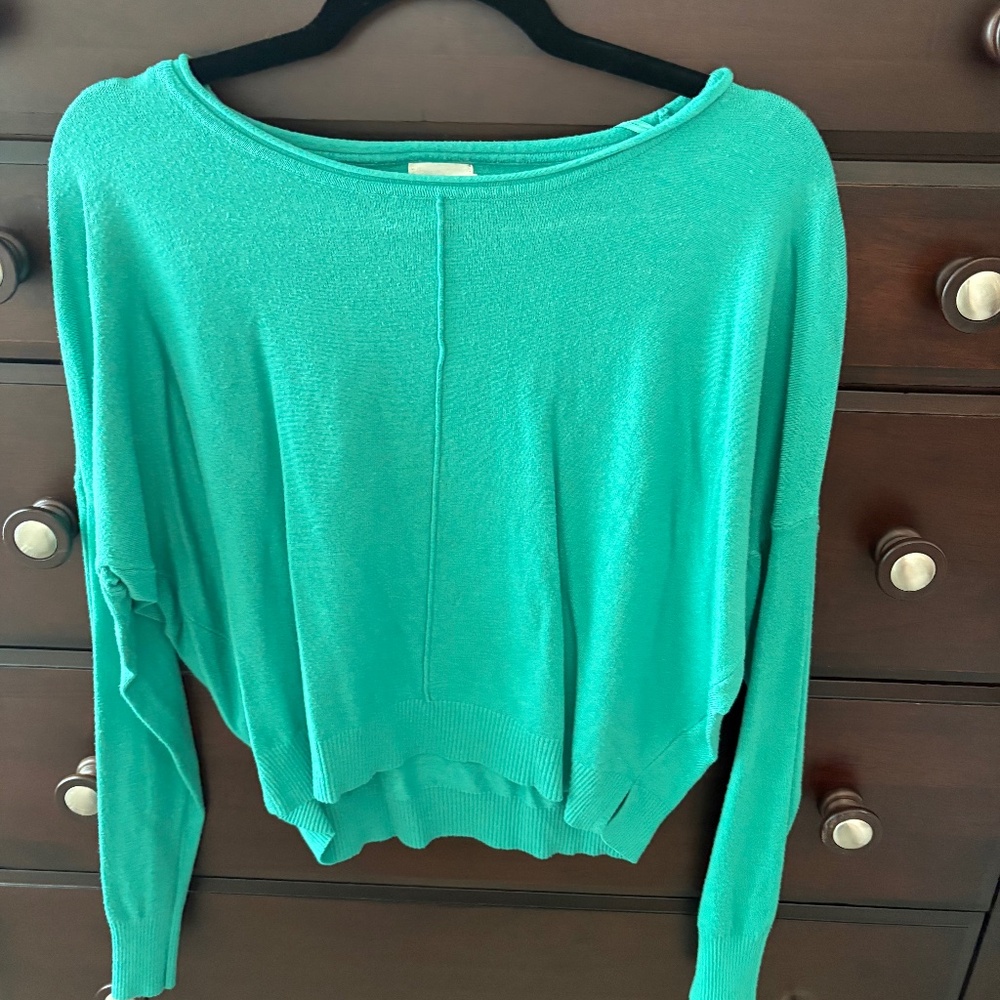 S/M Dreamers by Debut Long Sleeve Dolman Sweater - Teal